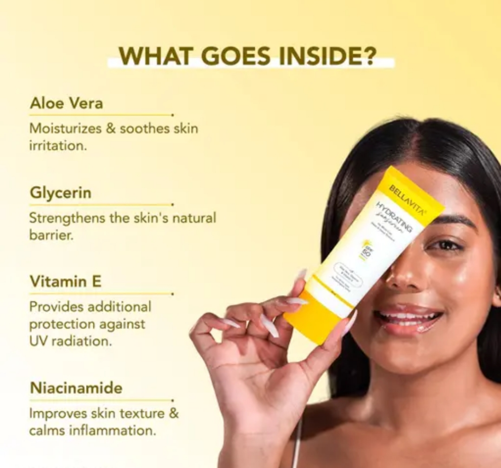 Bella Vita Sunscreen SPF 50 PA++++ Sun Block Water Sunscreen for Men and Women with Aloe Vera, Glycerin and Vitamin E 50 ml